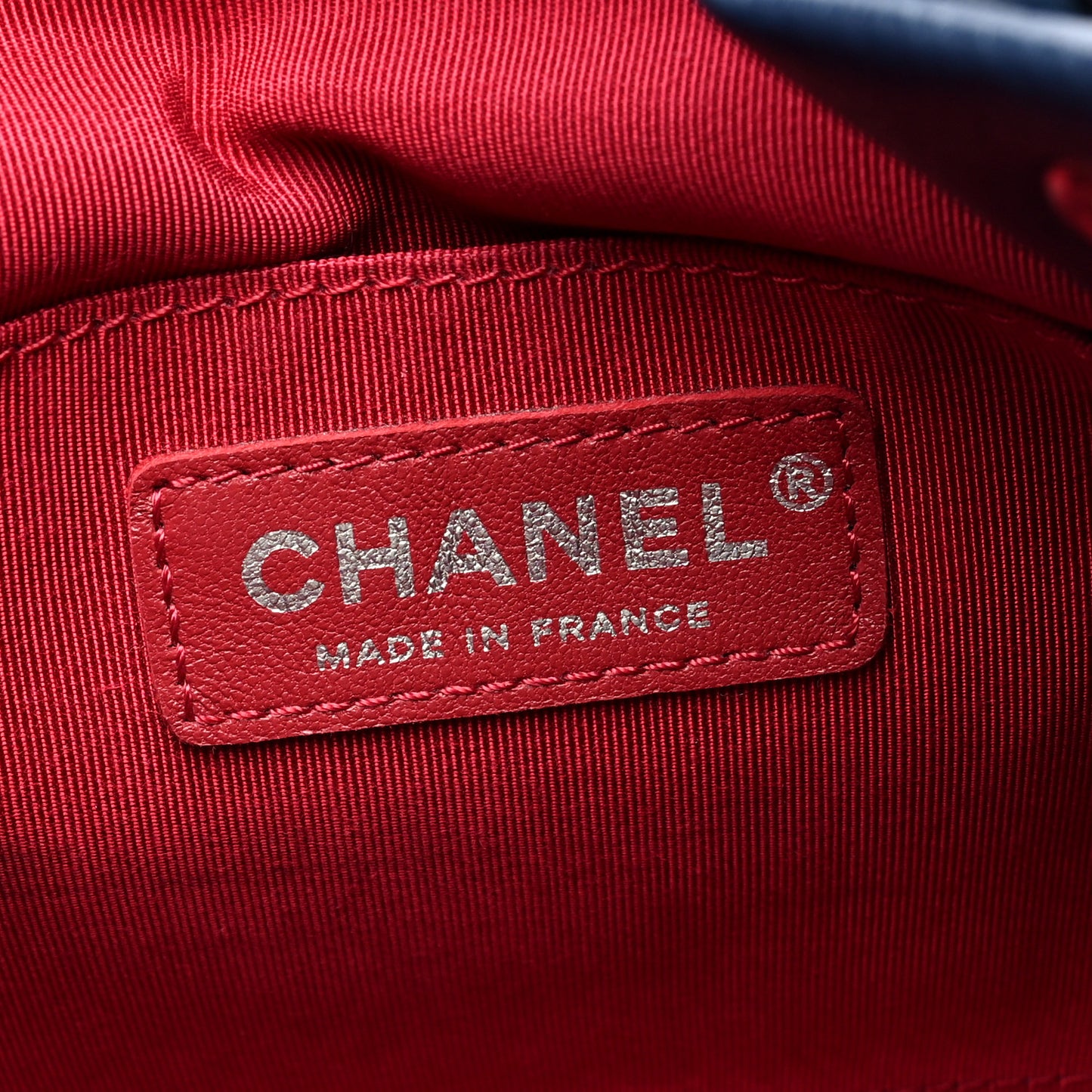 Calfskin Quilted Small Gabrielle Bucket Navy Blue Black