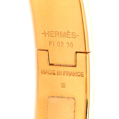 Hermes Enamel Printed Narrow Couvertures et Tenues de Jour Clic Clac H Bracelet PM Orange Blue 5 of 5
