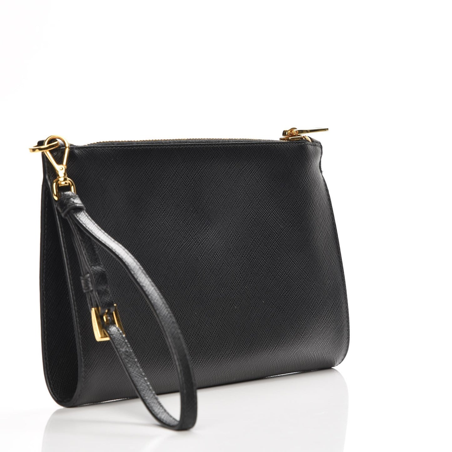 Saffiano Bow Wristlet Nero Black