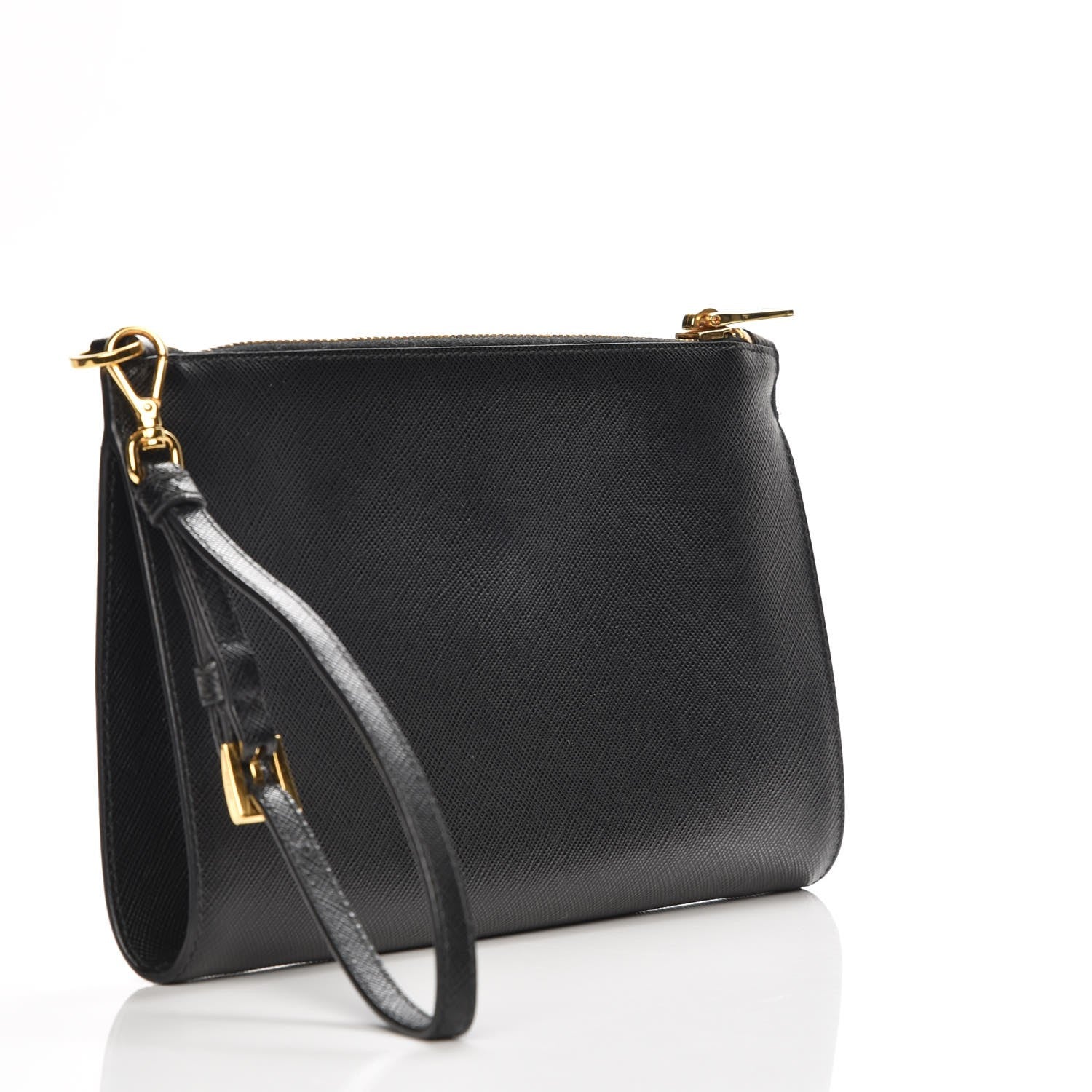 Prada Saffiano Bow Wristlet Nero Black 3 of 9