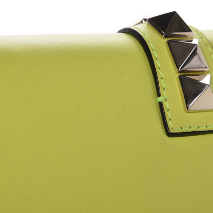 Valentino Garavani Vitello Large Glam Lock Rockstud Flap Yellow Fluo 16 of 17