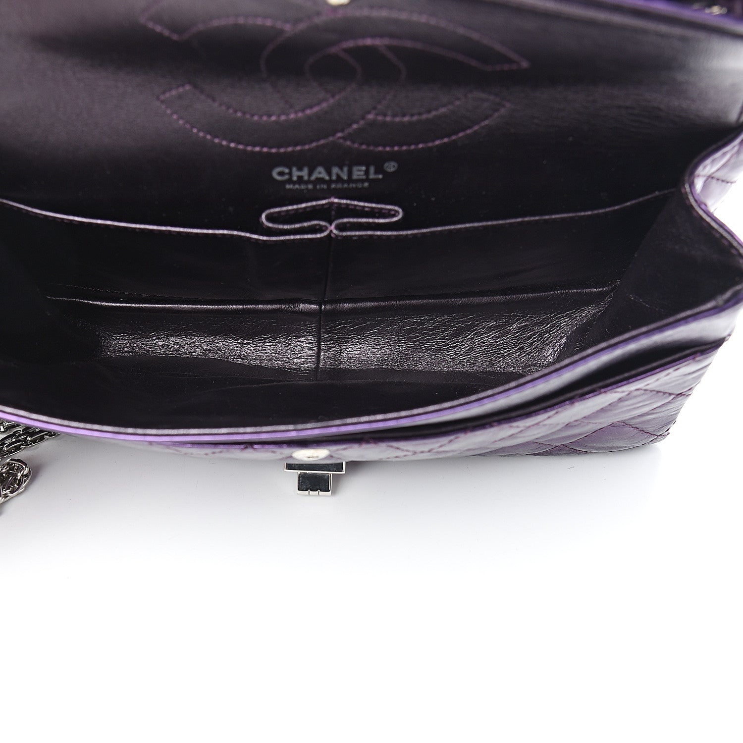Chanel Metallic Calfskin Quilted 2.55 Reissue 226 Flap Violet 5 of 11