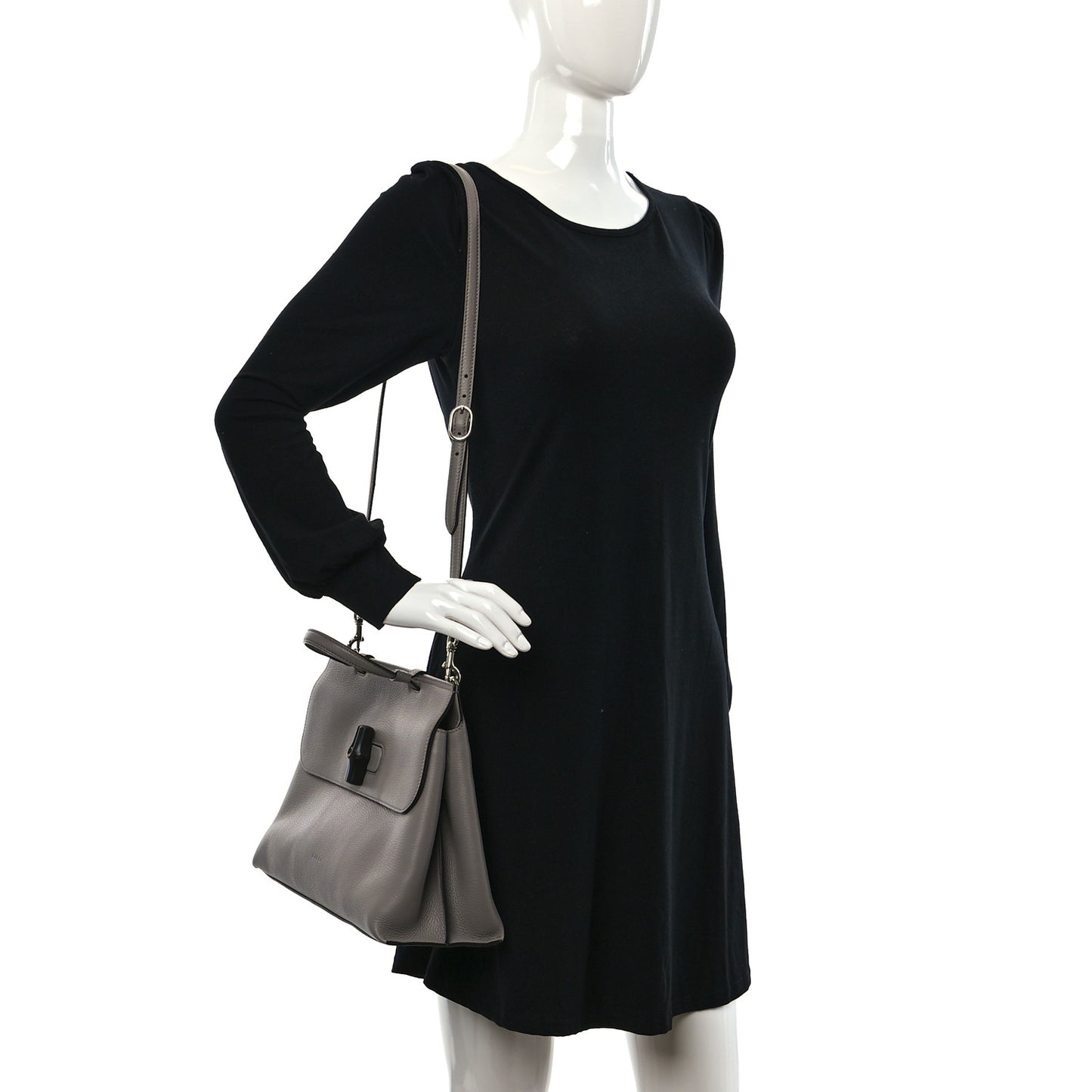 Cellarius Calfskin Medium Bamboo Daily Top Handle Bag Storm Grey