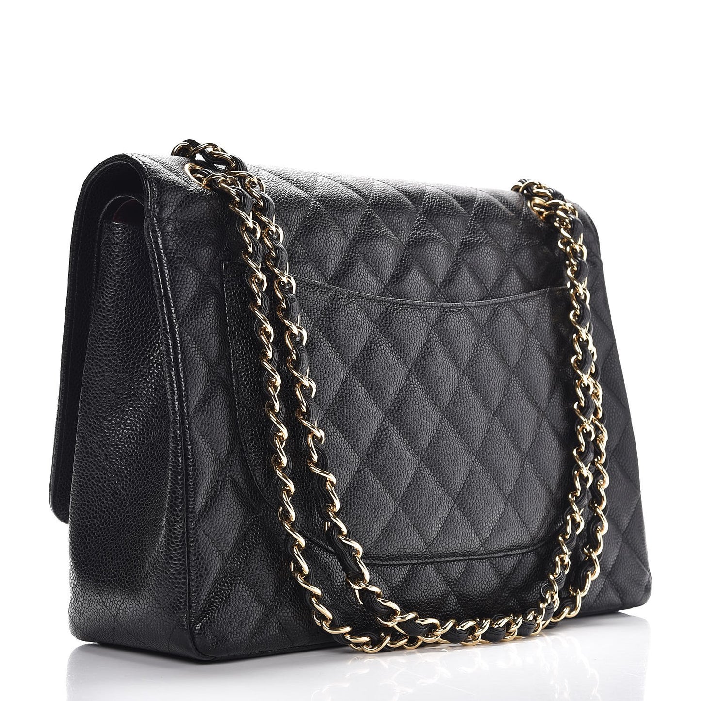 Caviar Quilted Maxi Double Flap Black