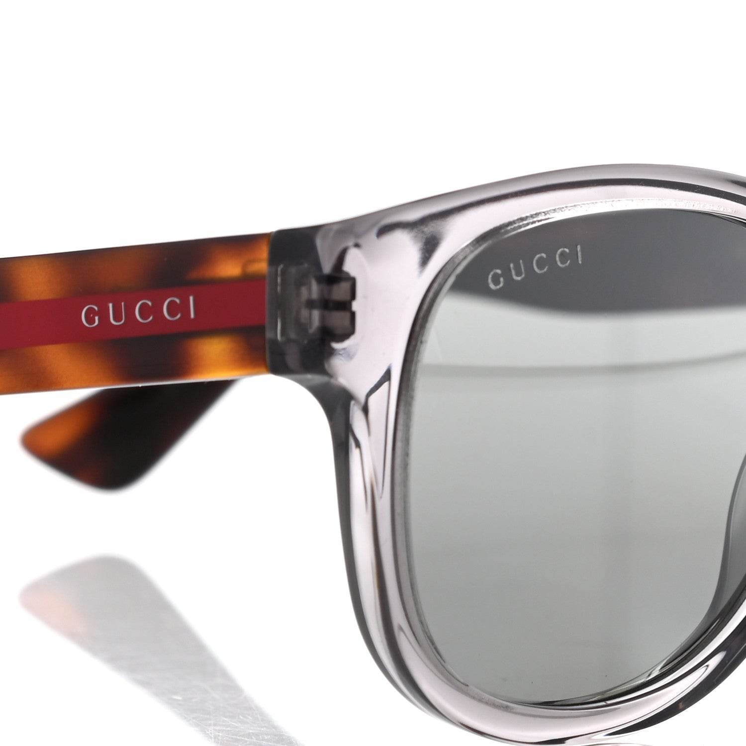 Gucci Acetate Web Sunglasses GG 0003S Tortoise Transparent 8 of 8