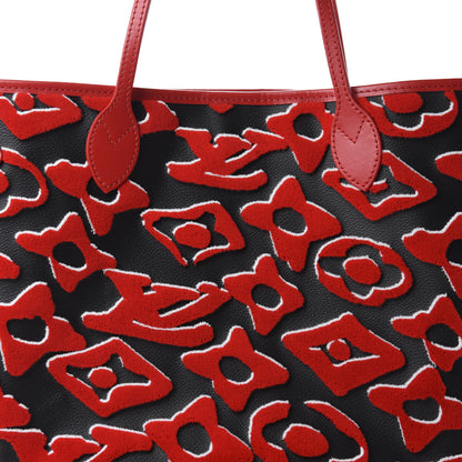 Louis Vuitton X UF Tufted Monogram Neverfull MM Black Red 10 of 11