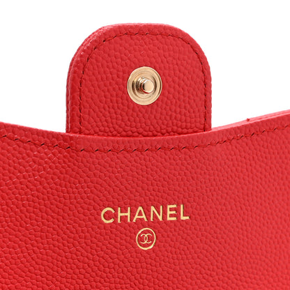 Chanel Caviar Quilted Flap Card Holder On Chain Red 6 of 12