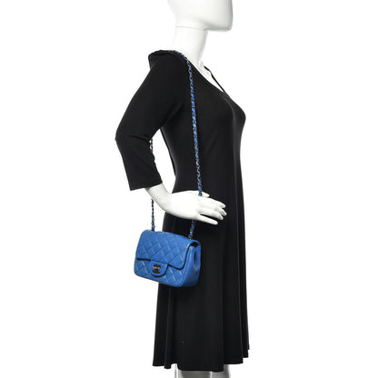 Chanel Caviar Quilted Mini Square Flap Blue 2 of 13