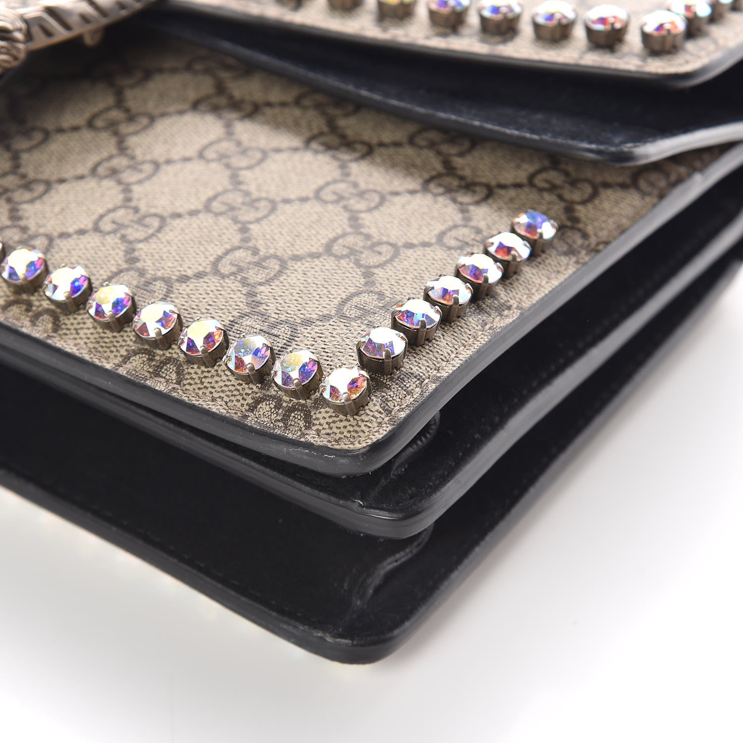 Gucci GG Supreme Monogram Crystal Small Dionysus Shoulder Bag Black 11 of 11