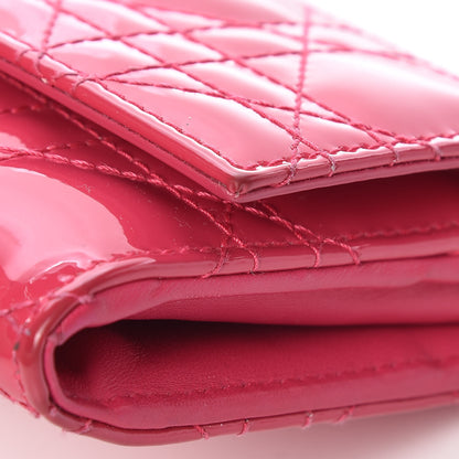 Christian Dior Patent Cannage Rendezvous Wallet Pink 11 of 13