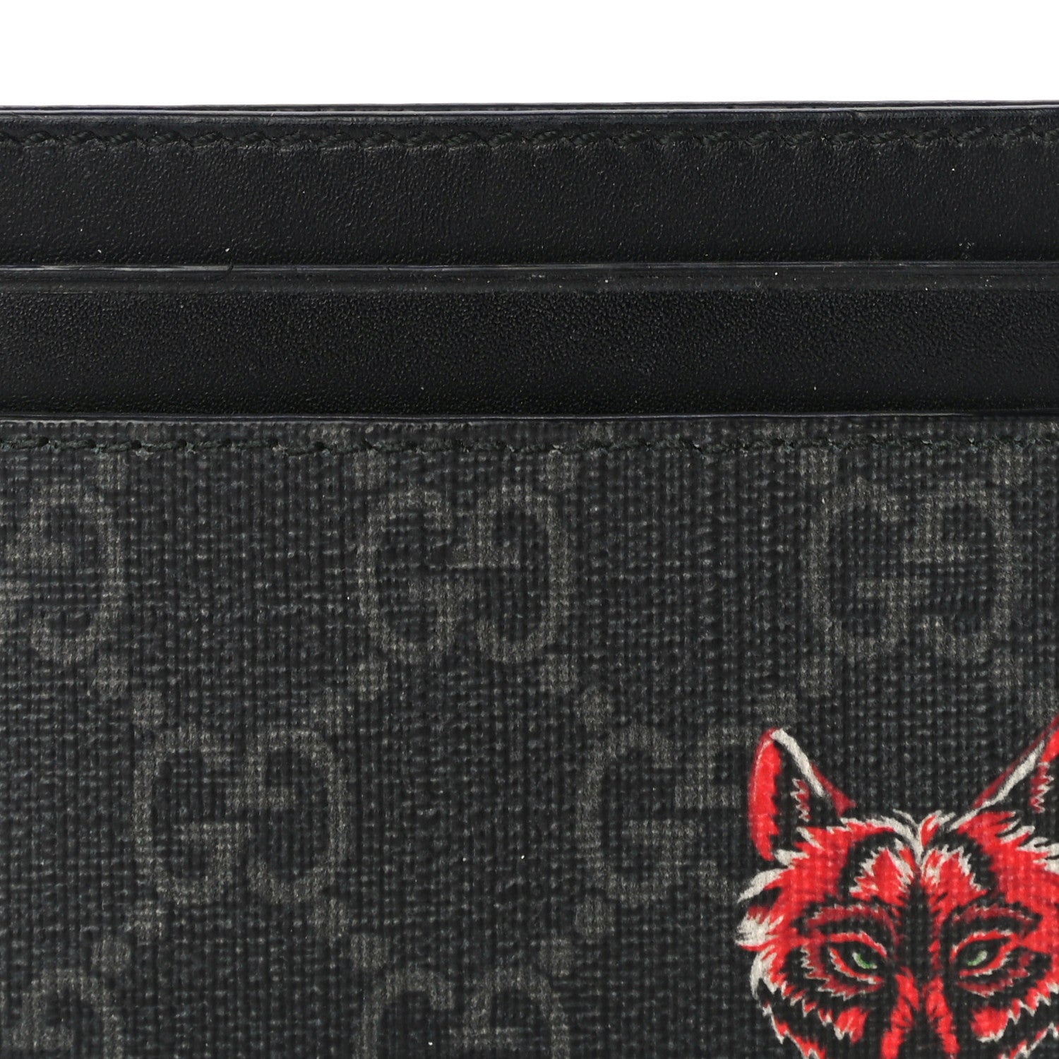 Gucci GG Supreme Monogram Wolf Print Card Holder Black Grey 7 of 10