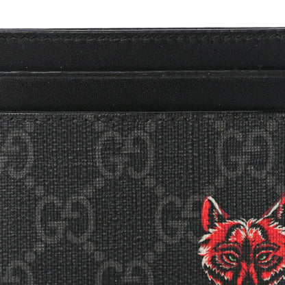 Gucci GG Supreme Monogram Wolf Print Card Holder Black Grey 7 of 10
