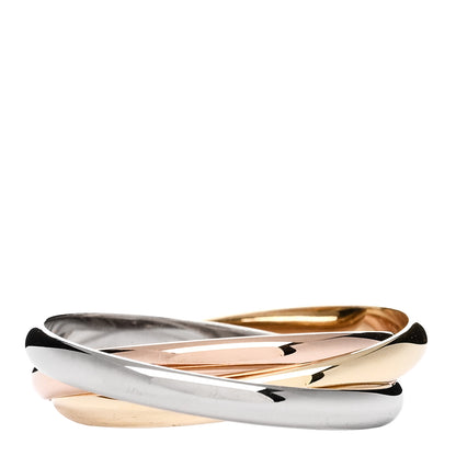 Cartier 18K Pink Yellow White Gold Small Trinity Ring 69 12.75 2 of 4