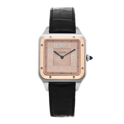 Cartier Stainless Steel 18K Pink Gold Alligator 34mm Santos Dumont Limited Edition 500 Manual Winding Watch 1 of 4