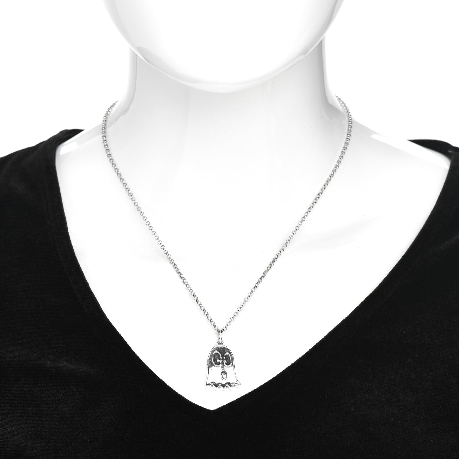 Gucci Sterling Silver GucciGhost Ghost Pendant Necklace 2 of 4