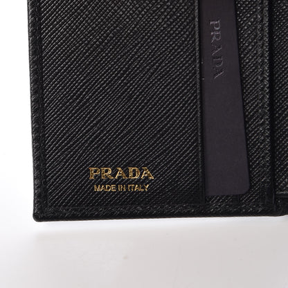 Prada Saffiano Metal Tri-Fold Wallet Black 6 of 7