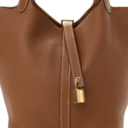 Hermes Taurillon Clemence Picotin Lock 22 MM Gold 8 of 10