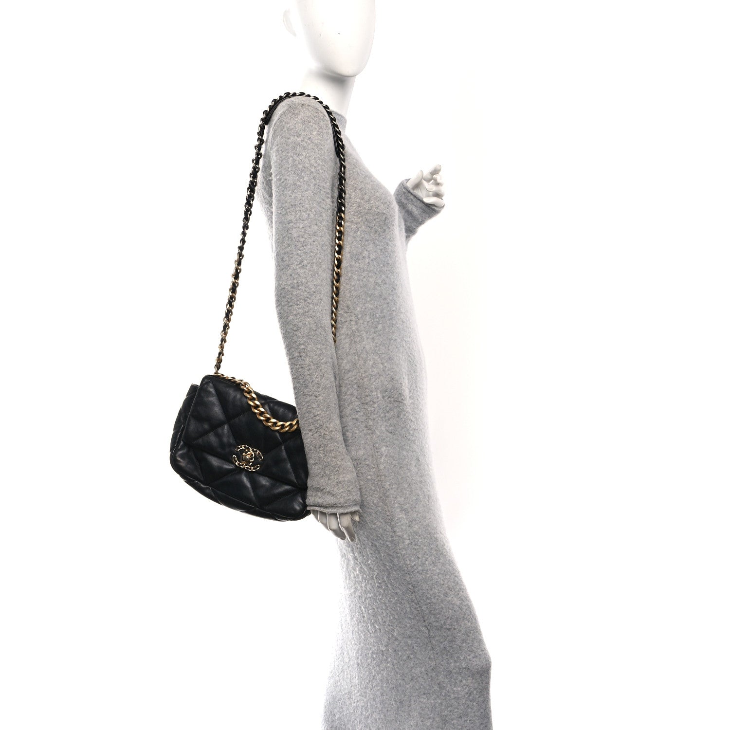 Chanel Lambskin Quilted Medium Chanel 19 Flap Black 1867341