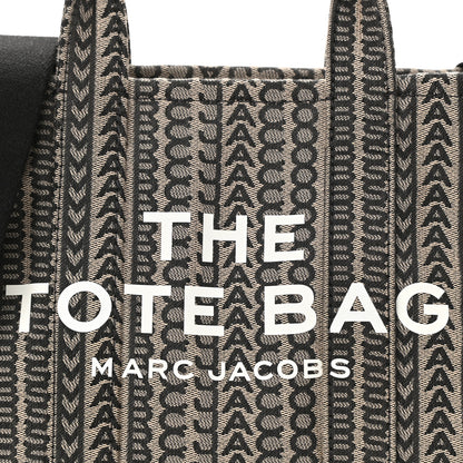 Marc Jacobs Cotton Jacquard Monogram Mini The Traveler Tote Bag Beige Multicolor 7 of 9