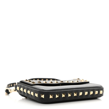 Valentino Garavani Grainy Calfskin Rockstud Crossbody Pouch Black 3 of 7