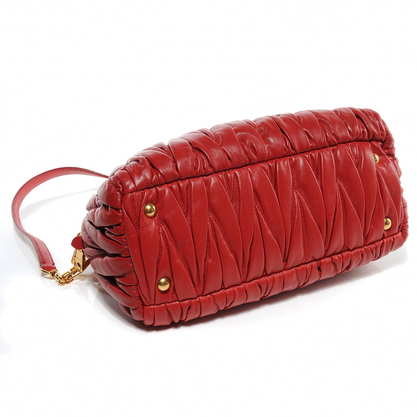 Leather Matelasse Bowler Red