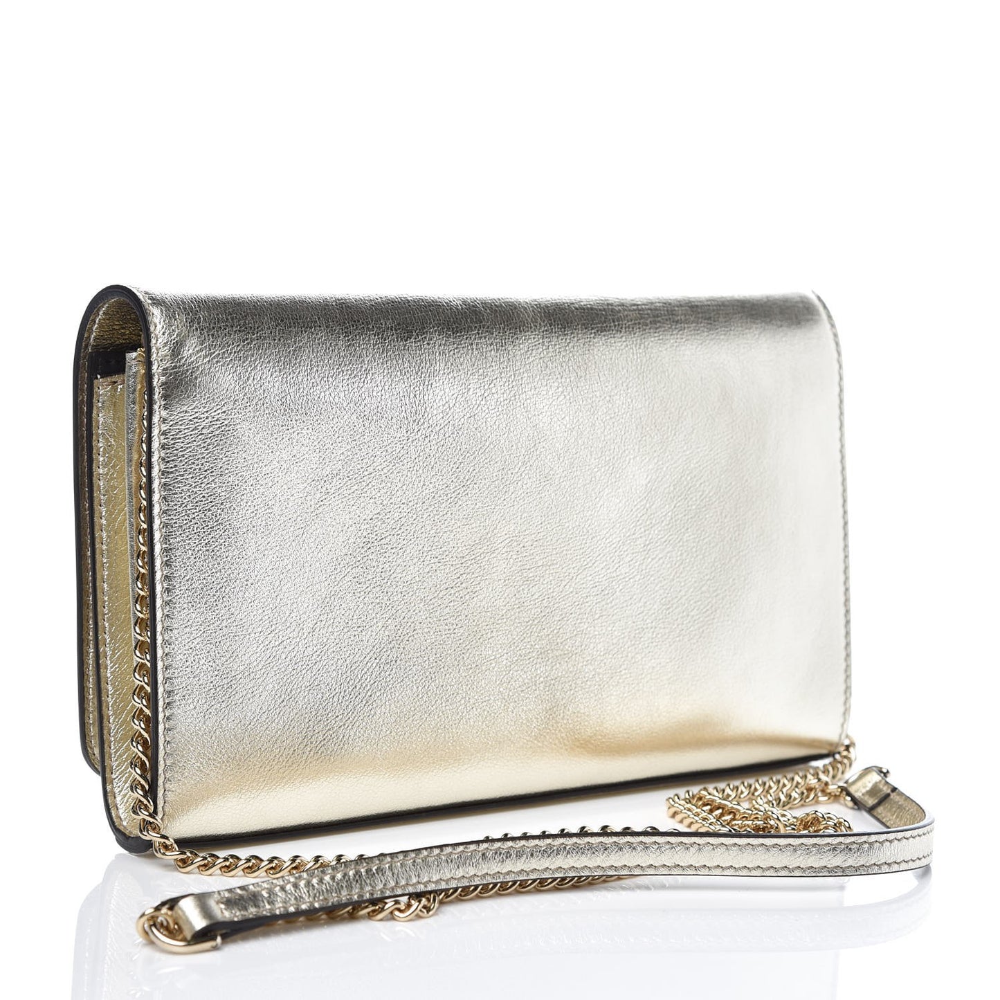 Vitello Catalan Mirror F is Fendi Wallet on Chain Champagne