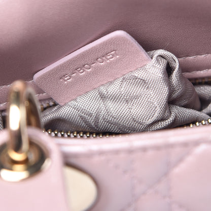 Christian Dior Metallic Lambskin Cannage Mini Lady Dior Lotus 7 of 11