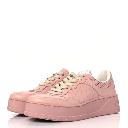 Gucci Calfskin GG Tennis Embossed Womens Platform 55mm Sneakers 36.5 Powder Pink 3 of 7