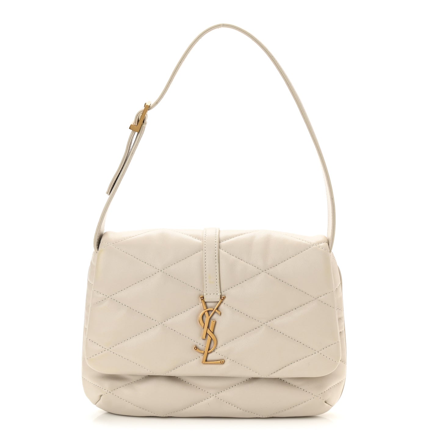 Lambskin Quilted Le 57 Diamond Shoulder Bag Crema Soft