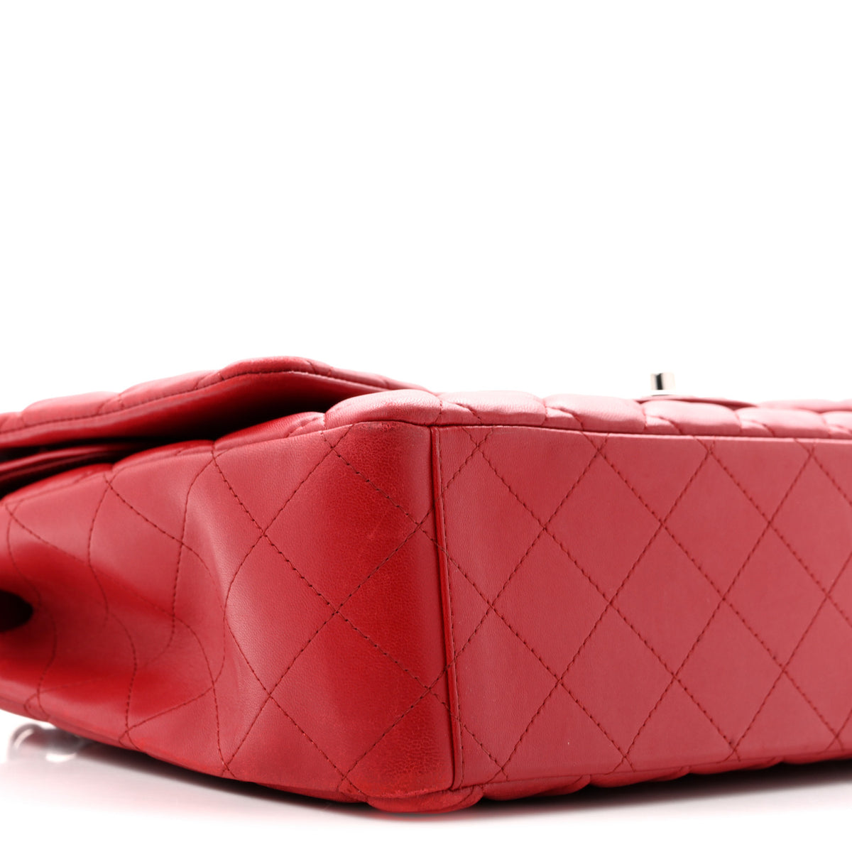 Lambskin Quilted Maxi Double Flap Red