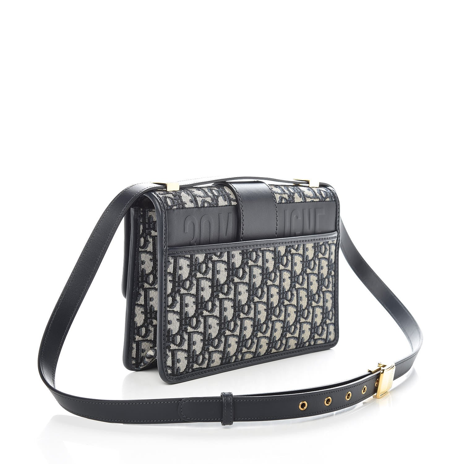 Christian Dior Oblique 30 Montaigne Flap Bag Blue 3 of 11