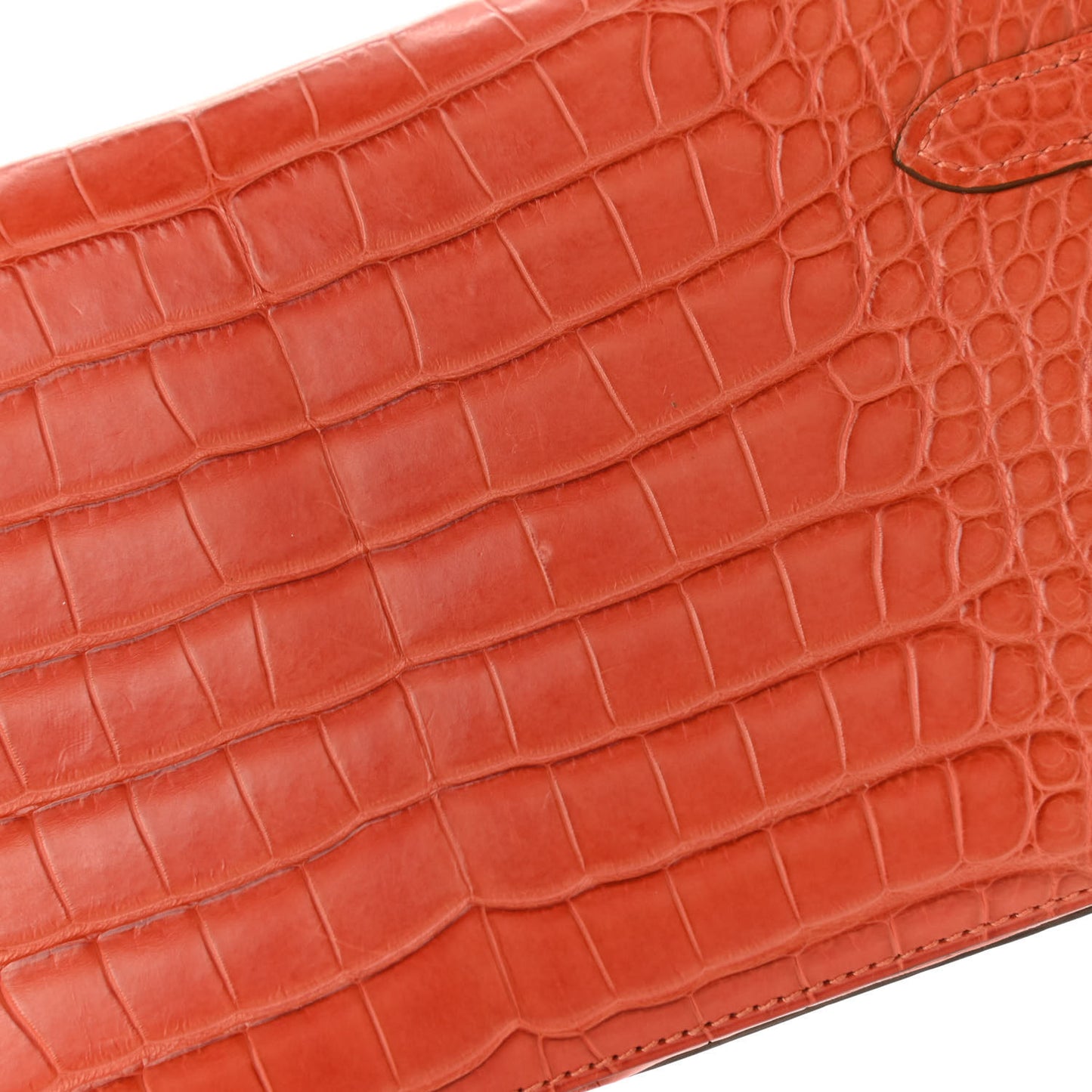 Matte Alligator Kelly Longue Wallet Orange