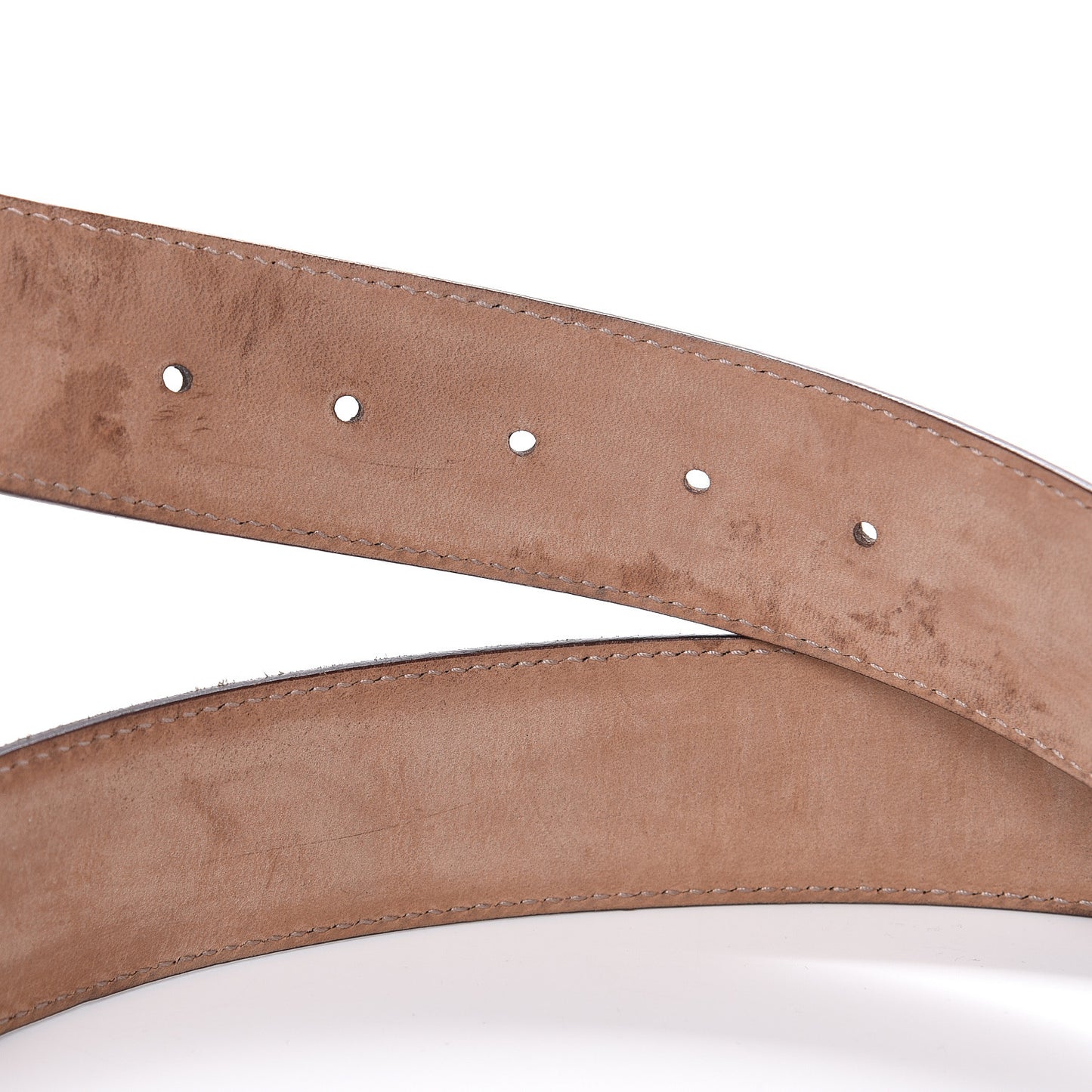 Metallic Calfskin Interlocking G 40mm Belt 95 38 Pewter