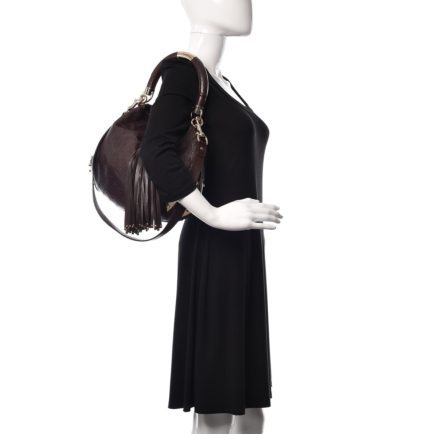 Gucci Guccissima Medium Indy Top Handle Hobo Dark Brown 2 of 10