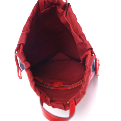 Gucci Canvas Logo Sylvie Stripe Drawstring Backpack Red 4 of 13