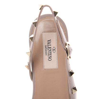 Valentino Garavani Nappa Rockstud Slingback Flats 38.5 Poudre 6 of 8