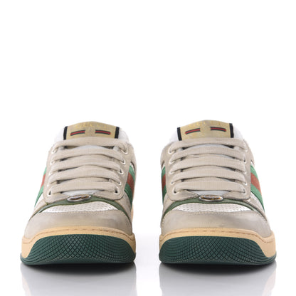Gucci Nubuck Web Womens Screener Sneakers 36 Dusty Milk New Mystic White Vintage Green 2 of 10