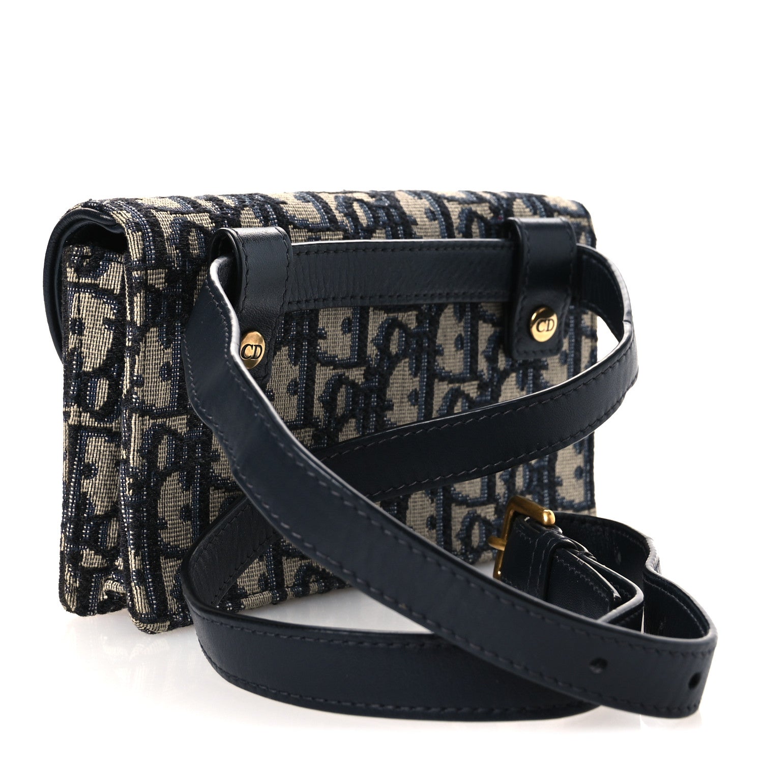 Christian Dior Oblique Saddle Belt Bag Blue 2 of 14