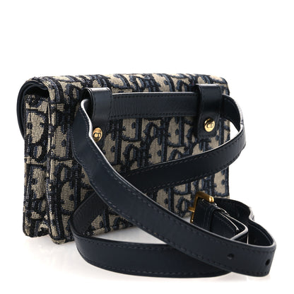 Christian Dior Oblique Saddle Belt Bag Blue 2 of 14