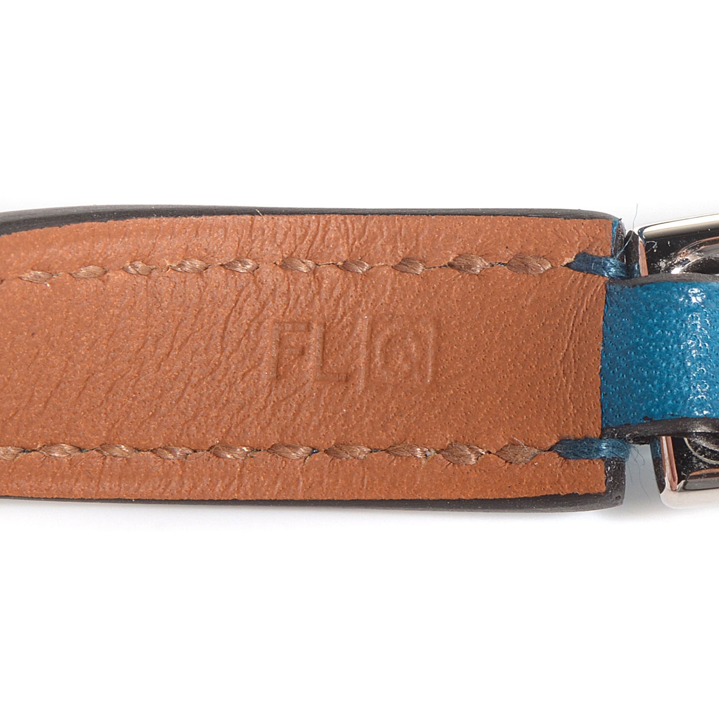 Veau Tadelakt Rivale Double Tour Bracelet Medium Bleu Izmir