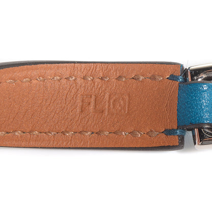 Hermes Veau Tadelakt Rivale Double Tour Bracelet Medium Bleu Izmir 5 of 8