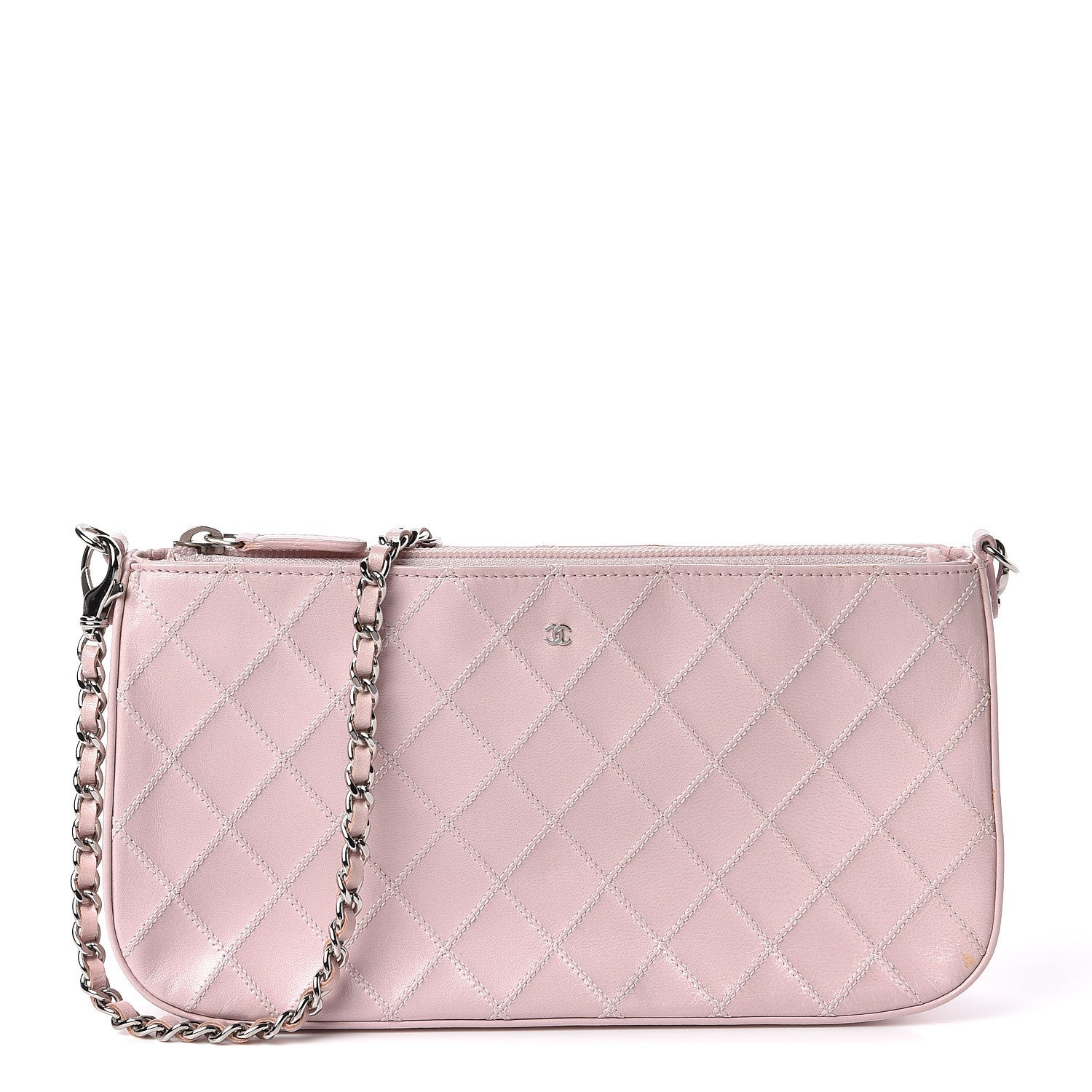 Chanel Lambskin Diamond Stitched Shoulder Bag Light Pink 1 of 11