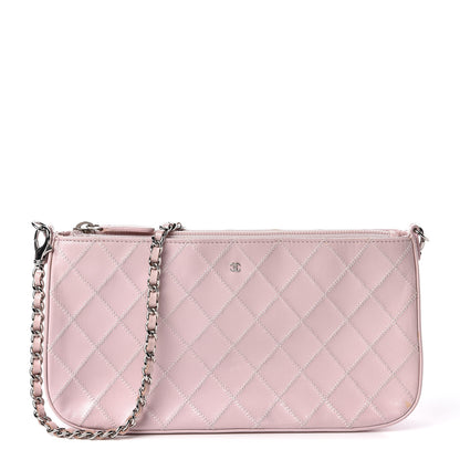 Chanel Lambskin Diamond Stitched Shoulder Bag Light Pink 1 of 11