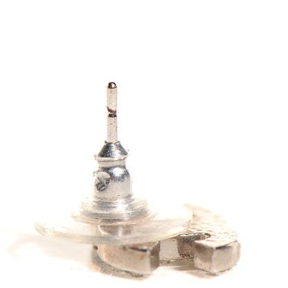 Chanel Crystal Timeless CC Earrings Silver 3 of 4