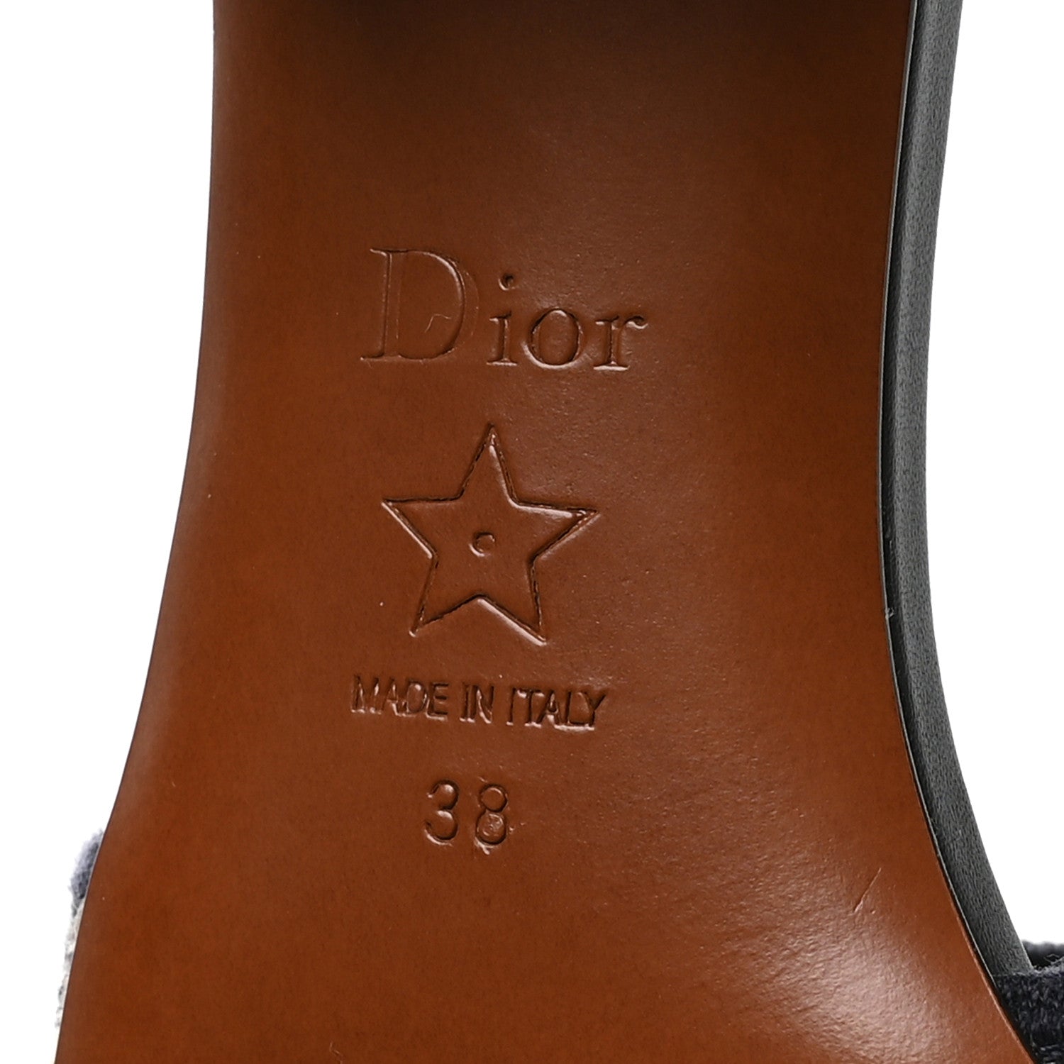 Christian Dior Cotton Embroidered Dway 40mm Slide Sandals 38 Deep Blue 7 of 8