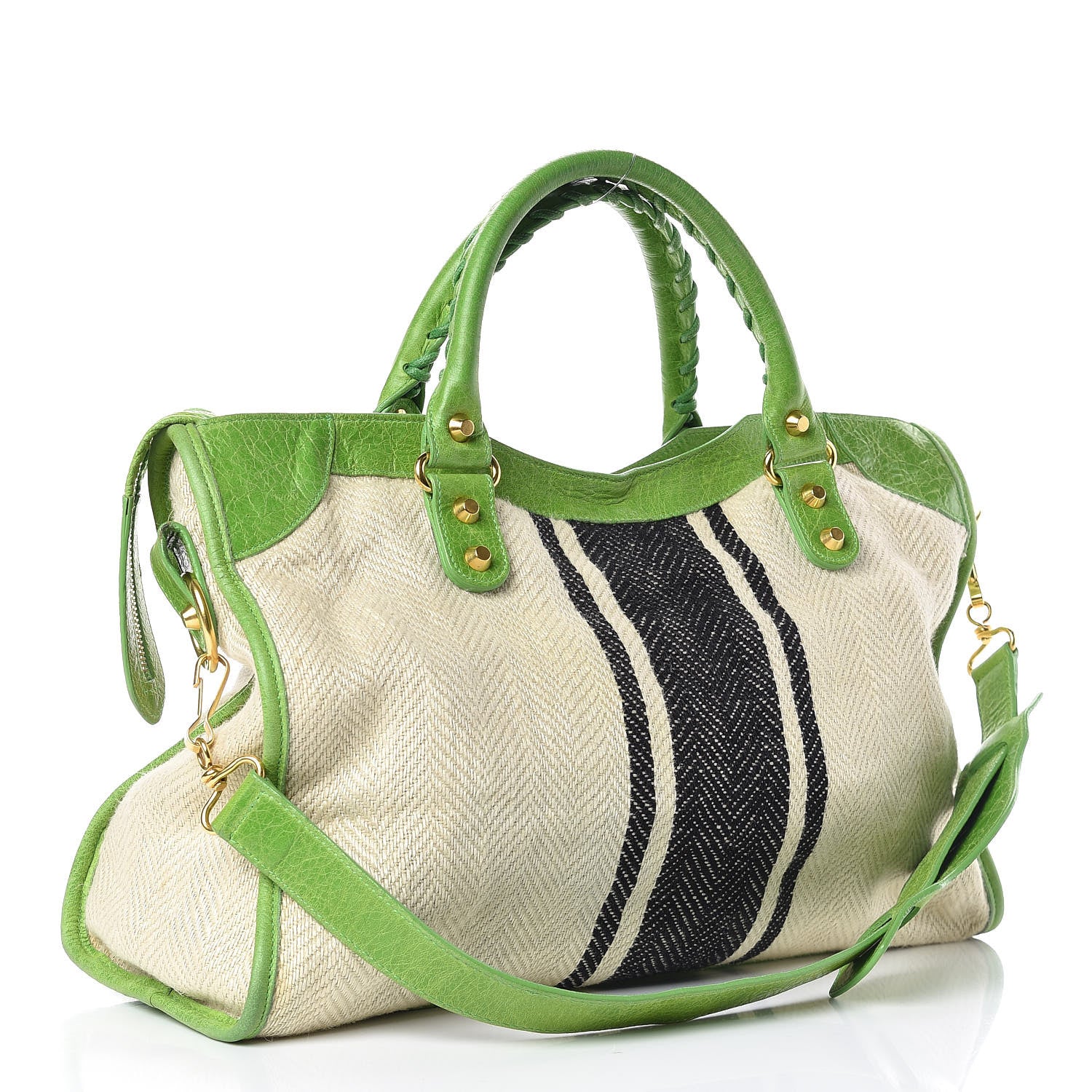 Balenciaga Agneau Linen Classic Hardware City Green 3 of 17