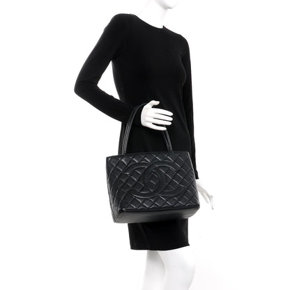 Chanel Caviar Quilted Medallion Tote Black 2 of 10