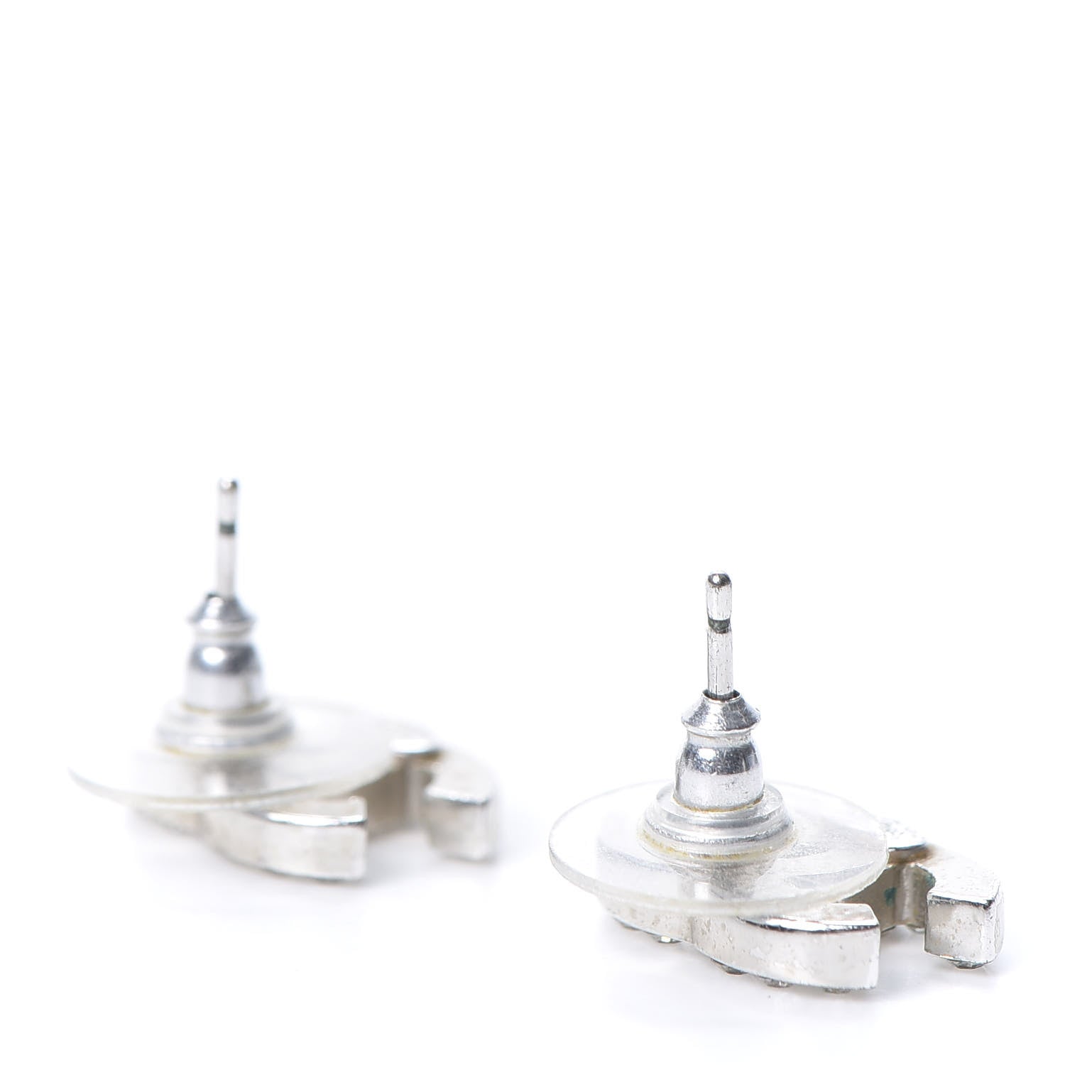 Chanel Crystal CC Earrings Silver 4 of 5