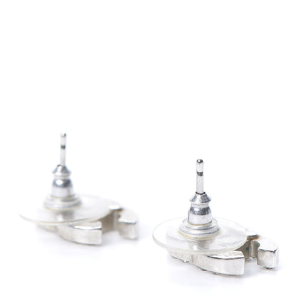 Chanel Crystal CC Earrings Silver 4 of 5