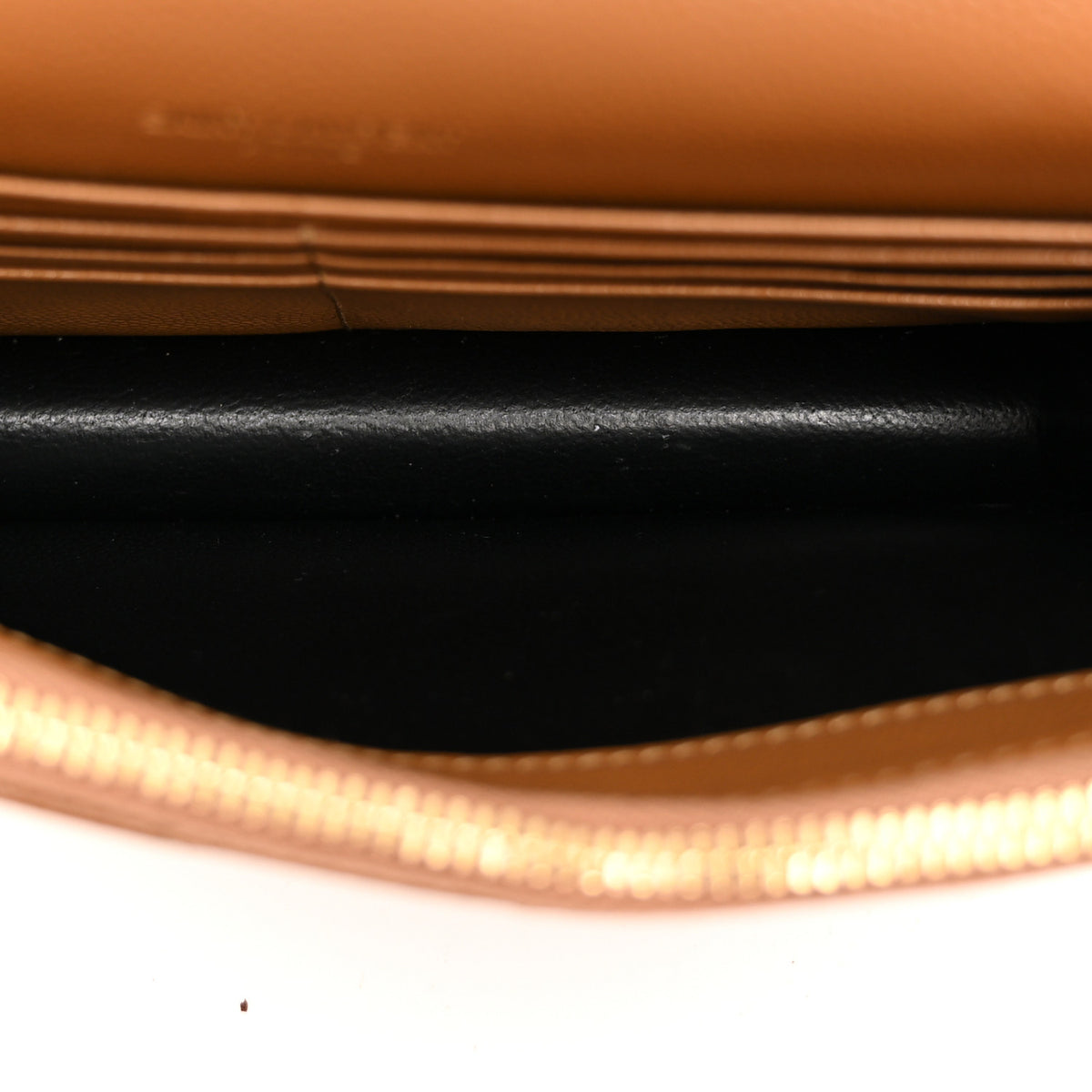 Saint Laurent Grain De Poudre Matelasse Chevron Monogram Envelope Chain Wallet Natural Dark 5 of 10